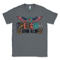 Charcoal Heather freedom john Classic Tee - CowhideDigitalArt