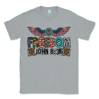 Heather Grey freedom john Classic Tee - CowhideDigitalArt