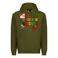 Army Green santas favorite caregiver Premium Hoodie - MaliasSmallBusiness