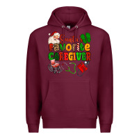 Burgundy santas favorite caregiver Premium Hoodie - MaliasSmallBusiness
