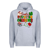 Heather Grey santas favorite caregiver Premium Hoodie - MaliasSmallBusiness