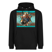 Western Rodeo Bullfighter Aztec Leopard Turquoise Heavyweight Hoodie | Teevron