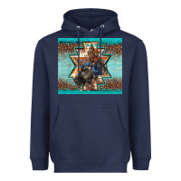 Navy western rodeo bullfighter Aztec leopard turquoise Heavyweight Hoodie - BarkalooDesign