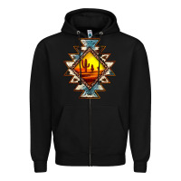 Black cowhide leopard sunset aztec Zipper Hoodie - JahusDesignShop