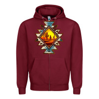 Burgundy cowhide leopard sunset aztec Zipper Hoodie - JahusDesignShop