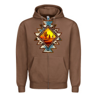 Chestnut cowhide leopard sunset aztec Zipper Hoodie - JahusDesignShop