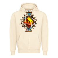 Sandshell cowhide leopard sunset aztec Zipper Hoodie - JahusDesignShop