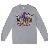 Heather Grey Witches Be Crazy Long Sleeve Tee - CowhideDigitalArt