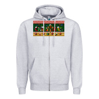 Heather Grey christmas with cross license plate Zipper Hoodie - BundleAndBundleShop