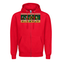 Red christmas with cross license plate Zipper Hoodie - BundleAndBundleShop