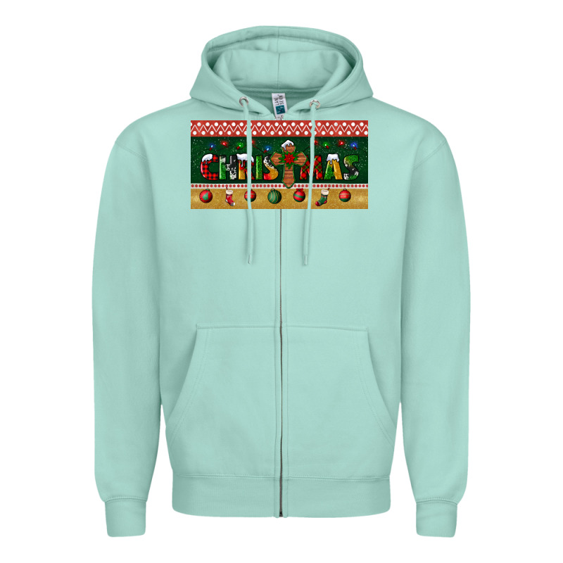 Christmas With Cross License Plate Zipper Hoodie by BundleAndBundleShop | Teevron