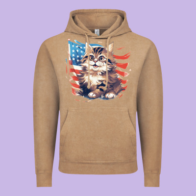 Cat3 Vintage Hoodie Designed By Unal Design