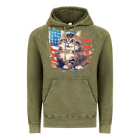 Vintage Olive cat3 Vintage Hoodie - Unal Design