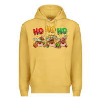 Antique Gold ho ho ho reindeer Premium Hoodie - MaliasSmallBusiness