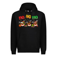 Black ho ho ho reindeer Premium Hoodie - MaliasSmallBusiness