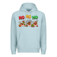 Blue Mist ho ho ho reindeer Premium Hoodie - MaliasSmallBusiness