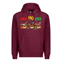 Burgundy ho ho ho reindeer Premium Hoodie - MaliasSmallBusiness