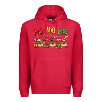 Cardinal ho ho ho reindeer Premium Hoodie - MaliasSmallBusiness