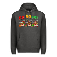 Charcoal Heather ho ho ho reindeer Premium Hoodie - MaliasSmallBusiness