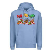 Colony Blue ho ho ho reindeer Premium Hoodie - MaliasSmallBusiness