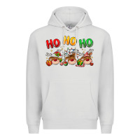 Dove Grey ho ho ho reindeer Premium Hoodie - MaliasSmallBusiness