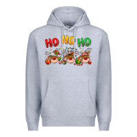 Heather Grey ho ho ho reindeer Premium Hoodie - MaliasSmallBusiness