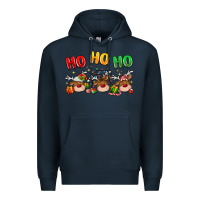 Navy ho ho ho reindeer Premium Hoodie - MaliasSmallBusiness