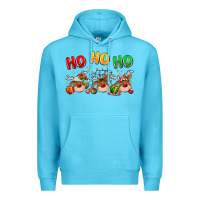 Ocean Blue ho ho ho reindeer Premium Hoodie - MaliasSmallBusiness