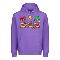 Purple ho ho ho reindeer Premium Hoodie - MaliasSmallBusiness