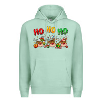 Seafoam ho ho ho reindeer Premium Hoodie - MaliasSmallBusiness