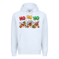 White ho ho ho reindeer Premium Hoodie - MaliasSmallBusiness