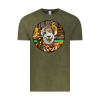 Vintage Olive western alpaca Vintage Tee - BarkalooDesign
