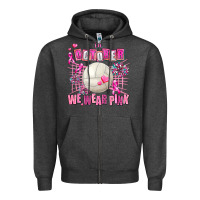 Charcoal Heather in october we wear pink volleyball Zipper Hoodie - AdoDesignShop