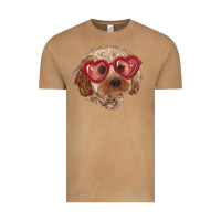 Vintage Camel toy poodle with love glasses Vintage Tee - RanaPortraitStore