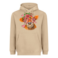 Mushroom valentines day orange cow Heavyweight Hoodie - Jasminsmagicworld