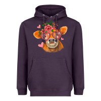 Plum valentines day orange cow Heavyweight Hoodie - Jasminsmagicworld