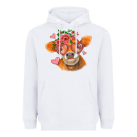 White valentines day orange cow Heavyweight Hoodie - Jasminsmagicworld