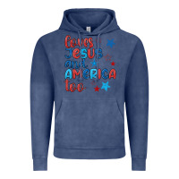 Vintage Denim love jesus and america too Vintage Hoodie - JahusDesignShop