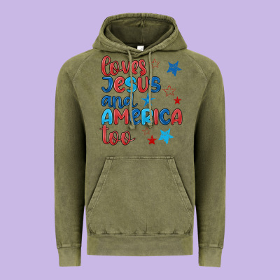Love Jesus And America Too Vintage Hoodie Designed By Jahusdesignshop