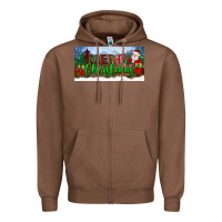Chestnut merry christmas with santa claus license plate Zipper Hoodie - BundleAndBundleShop