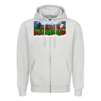 Dove Grey merry christmas with santa claus license plate Zipper Hoodie - BundleAndBundleShop