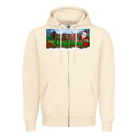 Sandshell merry christmas with santa claus license plate Zipper Hoodie - BundleAndBundleShop