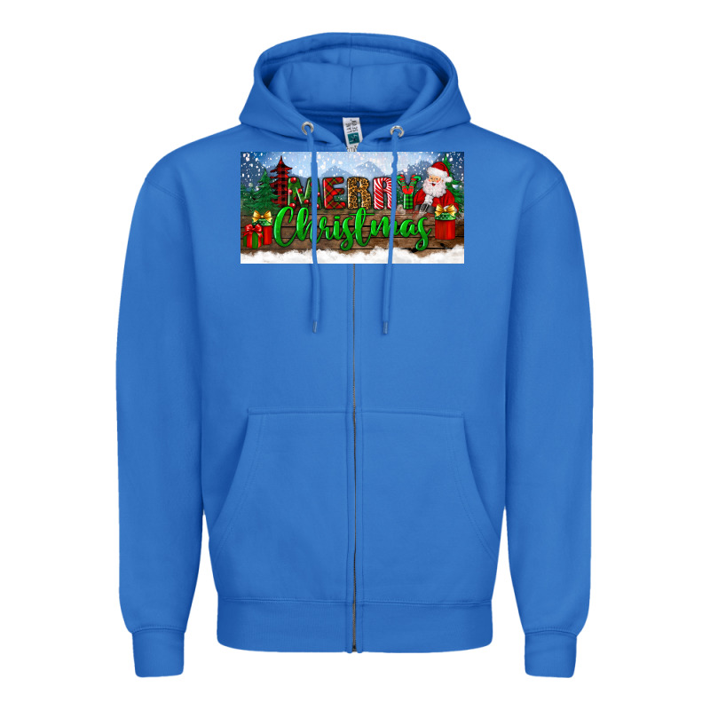 Merry Christmas With Santa Claus License Plate Zipper Hoodie by BundleAndBundleShop | Teevron