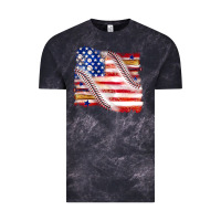 Cloud Black baseball american flag Vintage Tee - texasbilliewilder