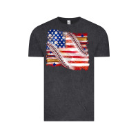 Vintage Black baseball american flag Vintage Tee - texasbilliewilder