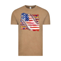 Vintage Coffee baseball american flag Vintage Tee - texasbilliewilder