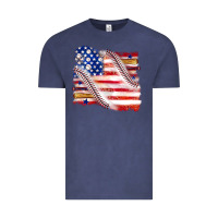 Vintage Denim baseball american flag Vintage Tee - texasbilliewilder