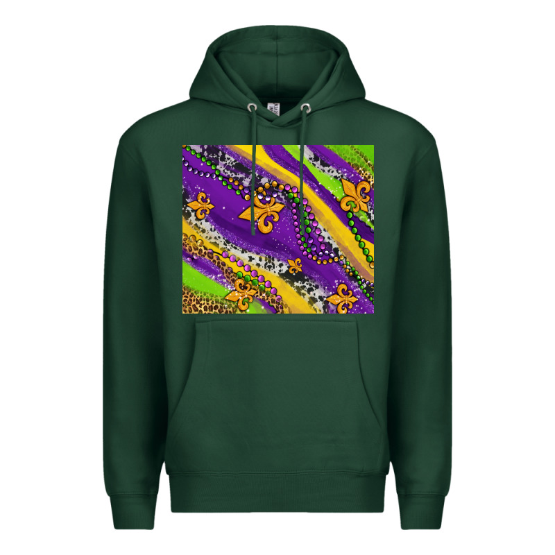 Mardi Gras Fleur Delis Leopard And Cowhide Premium Hoodie by AdoDesignShop | Teevron