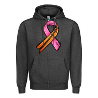 Charcoal Heather breast cancer sport ribbons Zipper Hoodie - AdoDesignShop