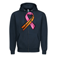 Navy breast cancer sport ribbons Zipper Hoodie - AdoDesignShop